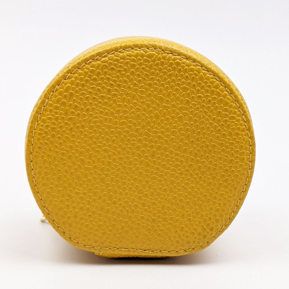 SOLD Chanel Yellow Leather Round Jewelry Case - Picture 5 of 7